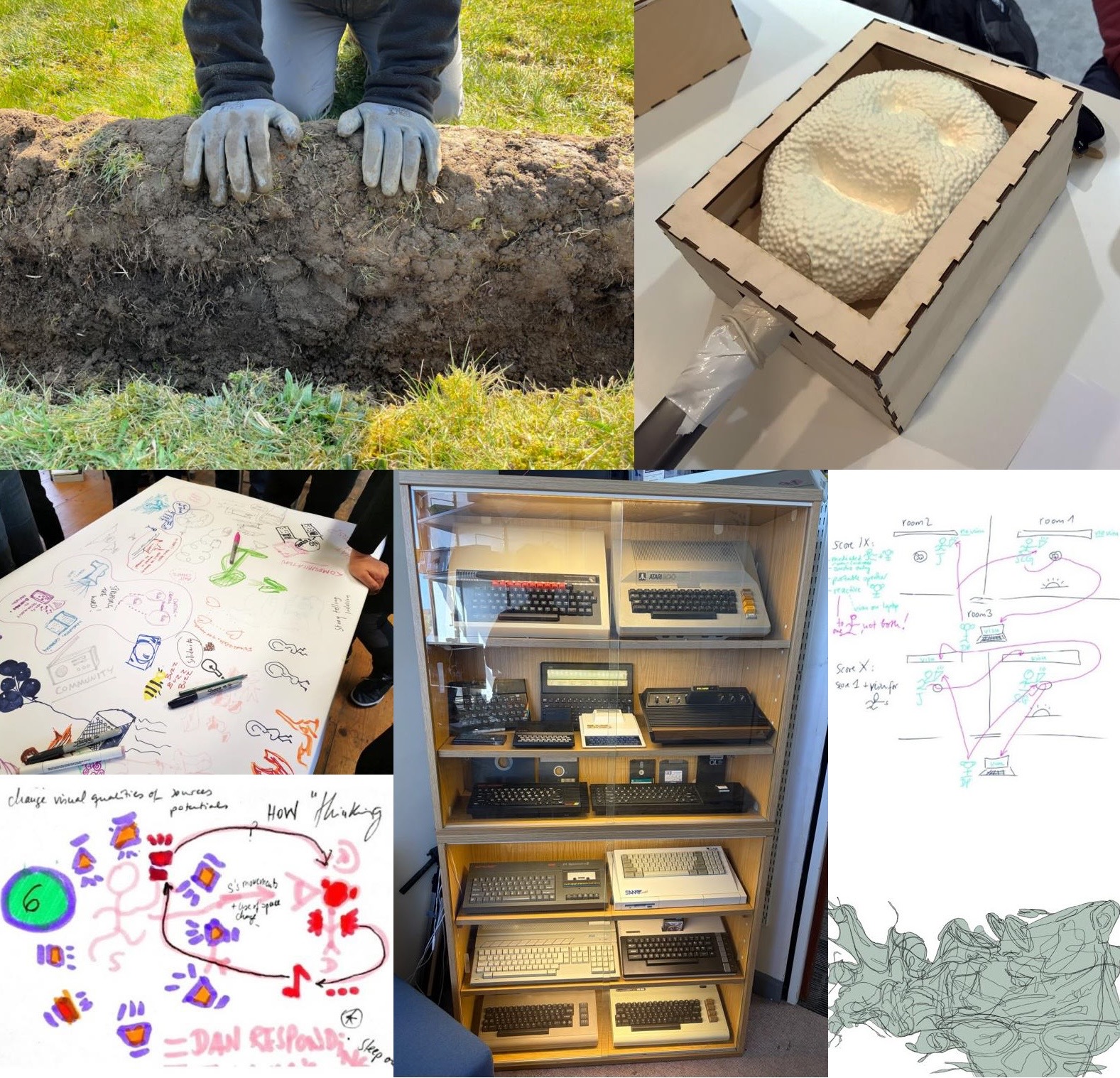 Collage of artworks and photographs from the organisers.